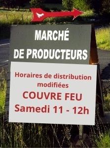 Marché de Piquat - horaires modifiées COUVRE FEU - samedi matin 11h - 12h